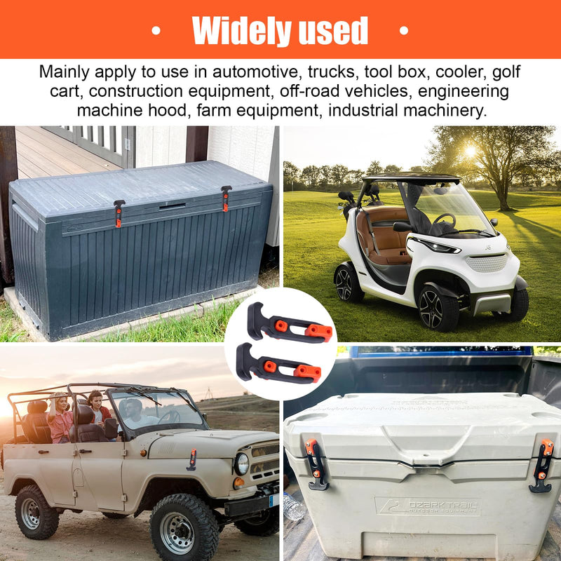[Australia - AusPower] - Rubber Flexible Latches with Brackets for Tool Box, Cooler, Golf Cart, 2 PCS 