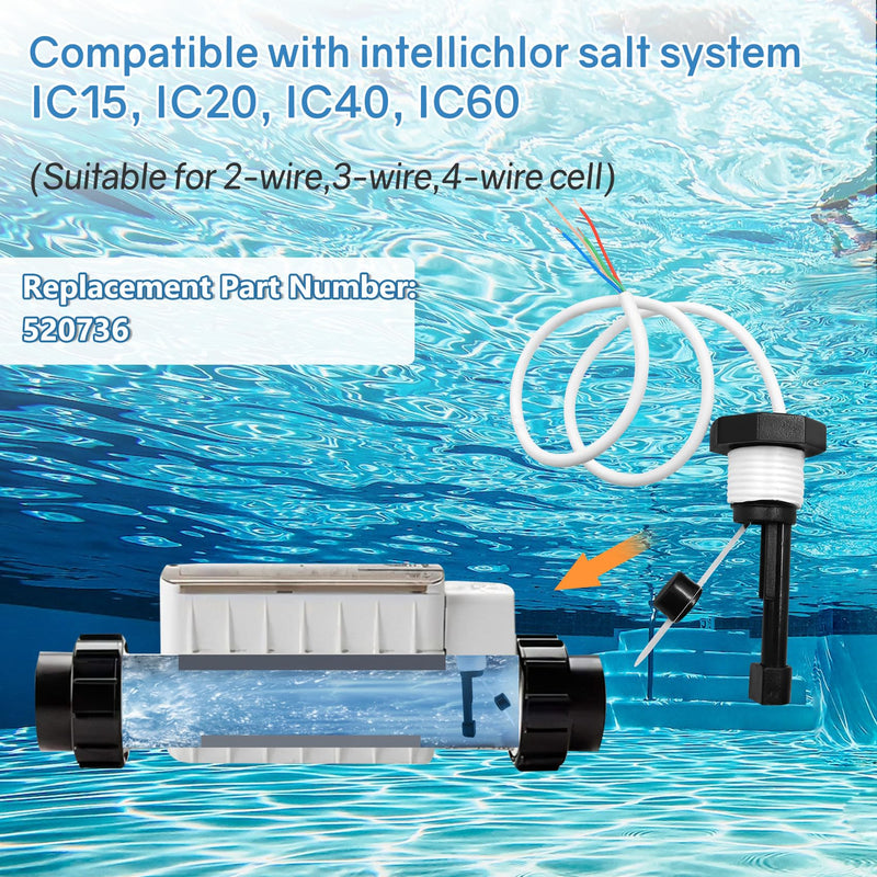 [Australia - AusPower] - Flow Switch for Intellichlor Ic40, 520736 Intellichlor Flow Sensor Switch Replacement Kit, for IC15, IC20, IC40, IC60 Salt Chlorinator Systems 