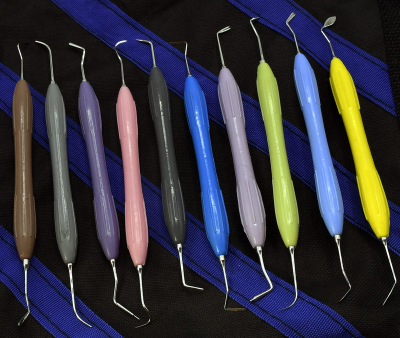 [Australia - AusPower] - Dental Composite Filling Instruments Silicone Handle Double Ended with Cassette 10 Pcs 