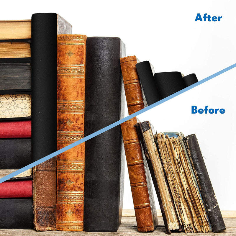 2 Pcs Black Book Binding Tapes 1 Inch / 2 Inch Self Adhesive Matte Cloth Tapes 15 Yard Roll for Old Books Antique Books Daily Supplies Cable Management Packaging