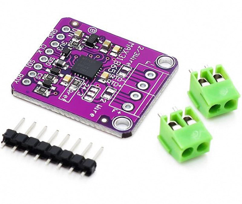 [Australia - AusPower] - 1 Set MAX31865 PT100/PT1000 RTD 3.3/5V Temperature Thermocouple Sensor Amplifier Board Temperature Detector Module with -50 to 200°C 0.5m 3 Wires PT100 RTD Sensor Probe 
