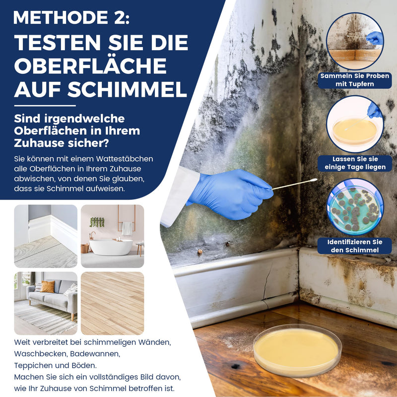 [Australia - AusPower] - Mould Test Kit for Home - Mould Test for 10 Rooms - Mould Quick Test Room Air Kit for Indoor Air Quality - Includes Identification Guide & Instructions 