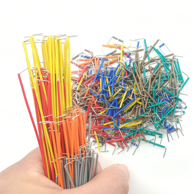 [Australia - AusPower] - 840Pcs Breadboard Jumper Wire kit for Arduino, 14 Vaules, 2 mm/0.08"-125 mm/4.92" Minidodoca U-Shape Magnetic jumper wires assortment kit & 4Pcs 34cm/13.4 inch Length Alligator clip test leads 840pcs+4pcs Alligator 