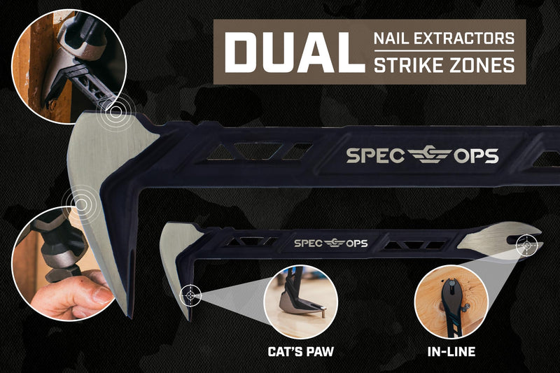 Spec Ops Tools Nail Puller Cats Paw Pry Bar for Prying, Demolition & Nail Pulling, High-Carbon Steel, 8, 10 & 11 Inch Combo Pack