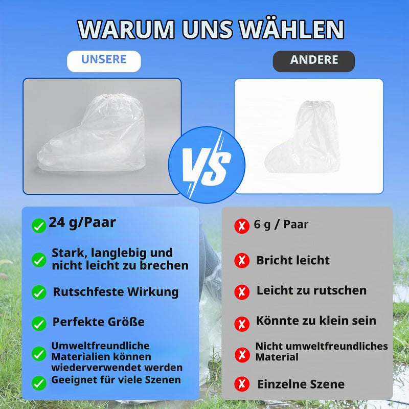 20 Pairs of Shoe Covers, Waterproof, Disposable, Transparent Rain Shoe Covers with Elastic Band, Shoe Covers for Men and Women, Shoe Covers Rain, Disposable Shoe Protection Overshoes for Outdoor Camping
