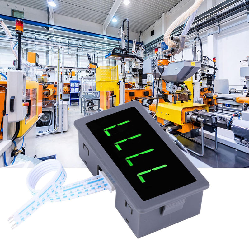 Motor LED Speedometer, DC 8-24V 40mA 10-9999RPM 4 Digital LED Tachometer with Hall Proximity Switch Sensor NPN Green for Industry