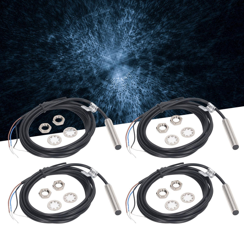 [Australia - AusPower] - 4 Set Proximity Switch 8mm Dia Inductive PNP DC 3 Wire Sensor, Metal Detection, LED Indicator, IP67 Waterproof, Oil Proof 4 Set Proximity Sensor Switch 