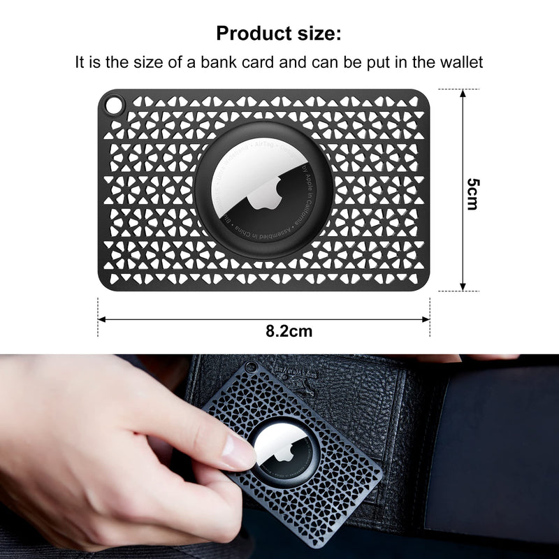[Australia - AusPower] - CITYWAY [Ultra Thin] 2 Pack Card Case for Airtag, Airtag Holder, 0.1 inch Thickness, Airtag Wallet Case Slim Thin Card Case for Purse, Handbag, Backpack Wallet, Clutch (Black) 
