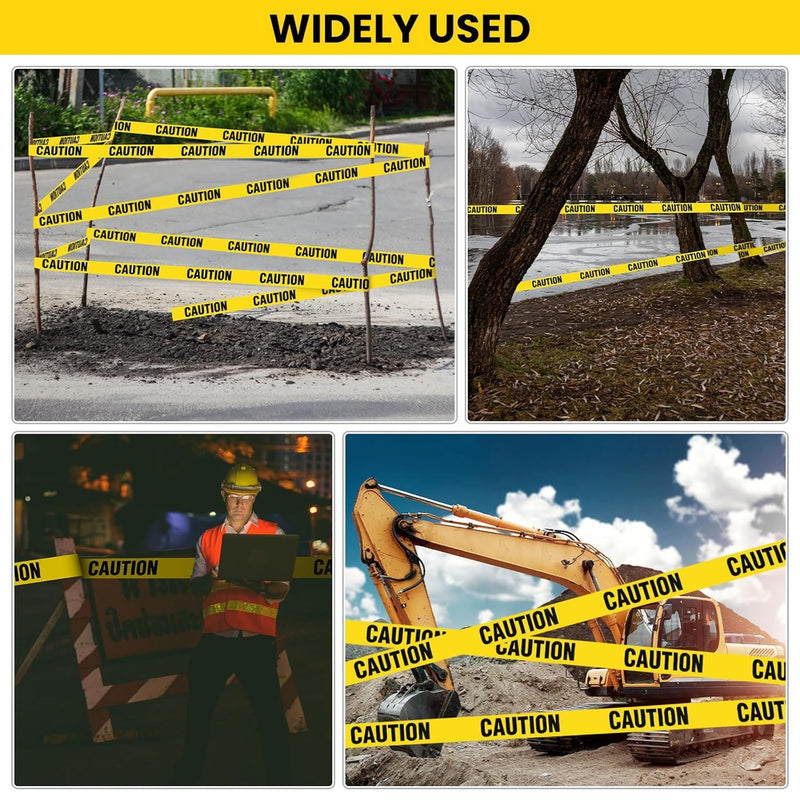 SINGHAL Yellow Caution Barricade Tape - 3 Inch x 1000 ft | High Visibility Safety Warning Tape for Construction Sites, Hazard Areas, Crime Scene & Outdoor Use