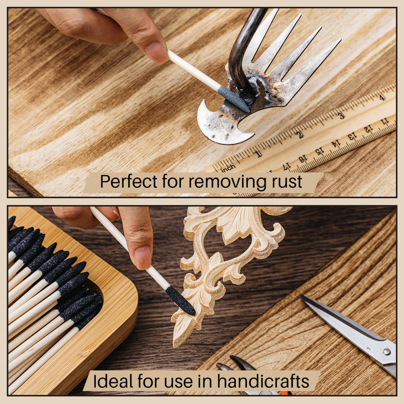 [Australia - AusPower] - 60 Pcs Sanding Sticks Double End Matchsticks Sanding Twigs Fine Detailing Polishing Sticks for Plastic Models Wood Hobby, 120/280 Grit, 5.4 x 0.3 Inch 60 