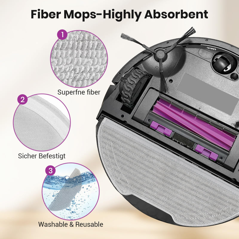 E20 Plus Replacement Parts for Eureka E20 Plus Robotic Vacuum Cleaner Parts with 2 Roller Brush, 4 HEAP, 6 Mops, 8 Side Brushes,1 Screwdriver, 1 Clean Brush E20 Plus Replacement Parts
