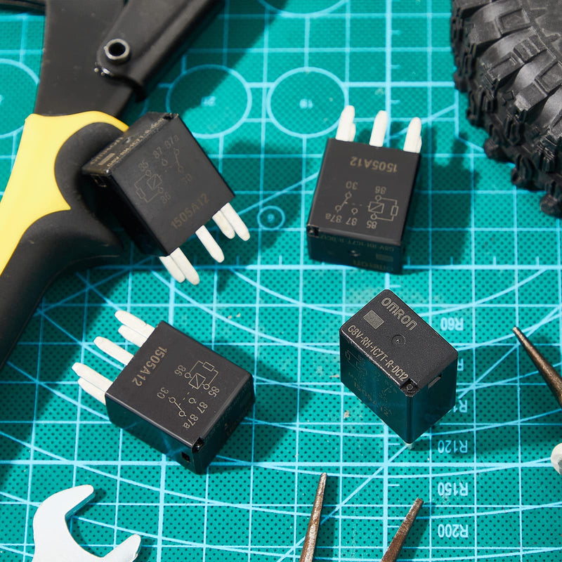 [Australia - AusPower] - Tallew 8 Pcs G8V-RH-1C7T-R-DC12 Power Relay Multi Purpose Fuel Pump Black Automotive Replacement Electrical System Electromechanical Relays, 5 Pin 