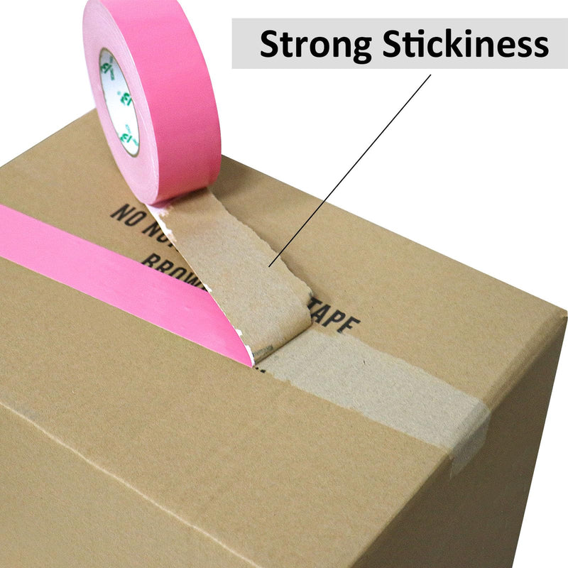 BOMEI PACK Pink Duct Tape, Heavy Duty Strong Waterproof Industrial Color Duct Tape 9.0mil x 1.88inch x 60yds for Packing and Repairing 1Roll (1.88inch x 60yds)