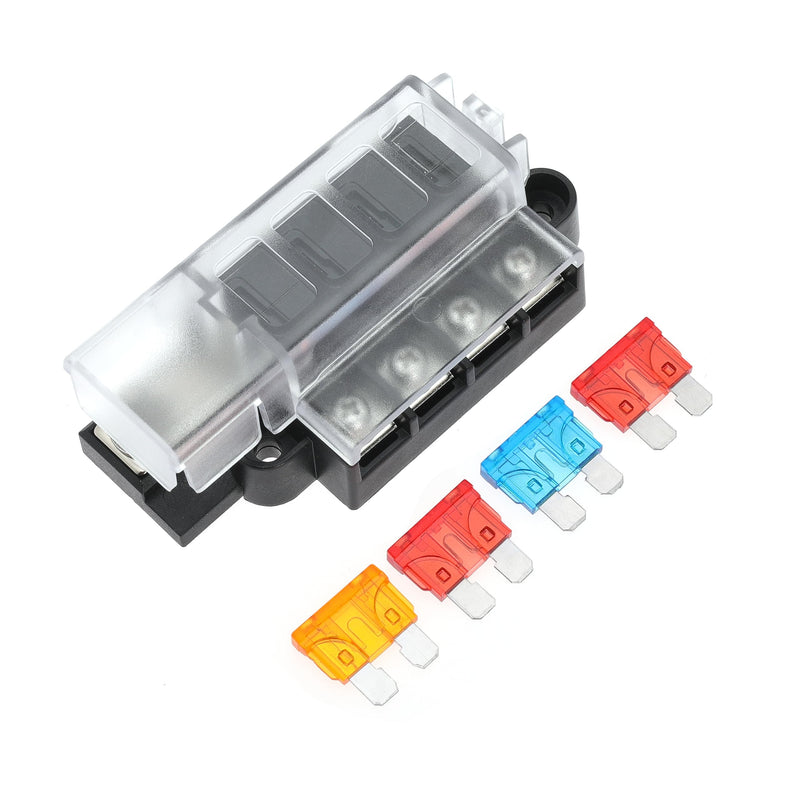 [Australia - AusPower] - 4 Circuit Fuse Block for ST Blade #5045 with Cover for Marine 