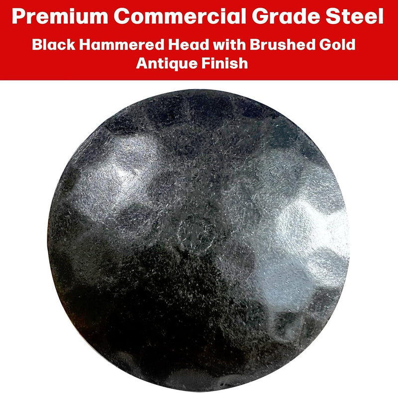 50 Pack- 1.25 Inch Iron Clavos Decorative Nails Screws Forged Hammered Door Nails Wood Furniture Upholstery Tacks Rustic Antique Forged Finish by Sidco Supply 50Pk 1.25" Black