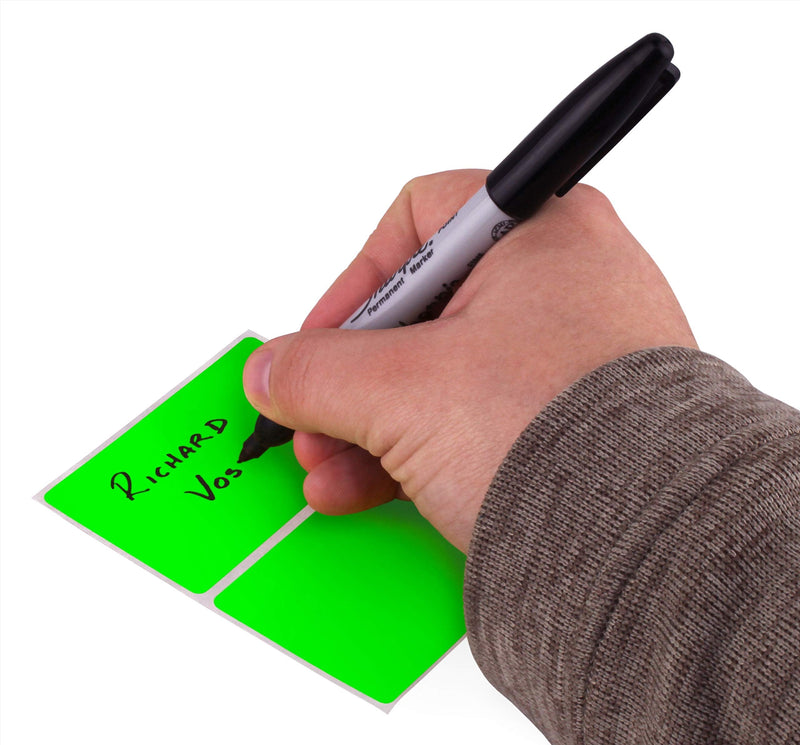 ChromaLabel 2 x 3 inch Name Tag Stickers, 150 Labels per Pack, Fluorescent Green