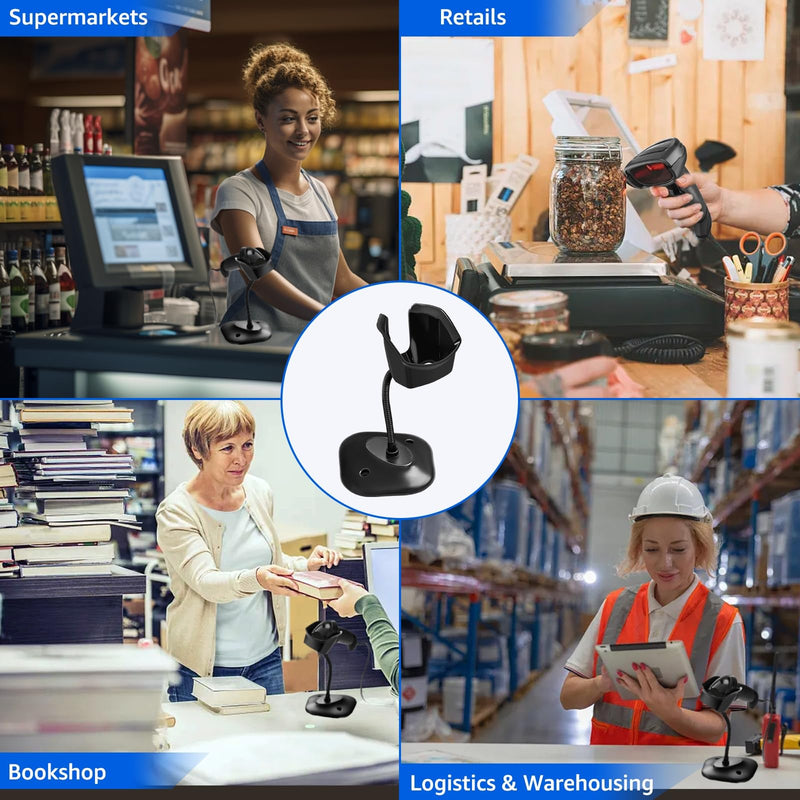 [Australia - AusPower] - Universal Barcode Scanner Holder [New Version 2026] for Symbol Zebra DS2208 DS2278 DS4308 DS4608 DS8108 DS2208 Stand Holder (1) 1 