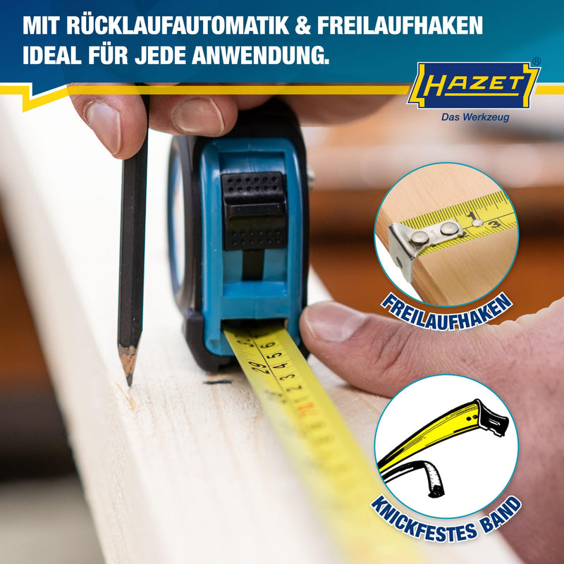 [Australia - AusPower] - HAZET 2154N-2 Measuring Tape 2m/6.56ft, Multi-Colour 2 m 