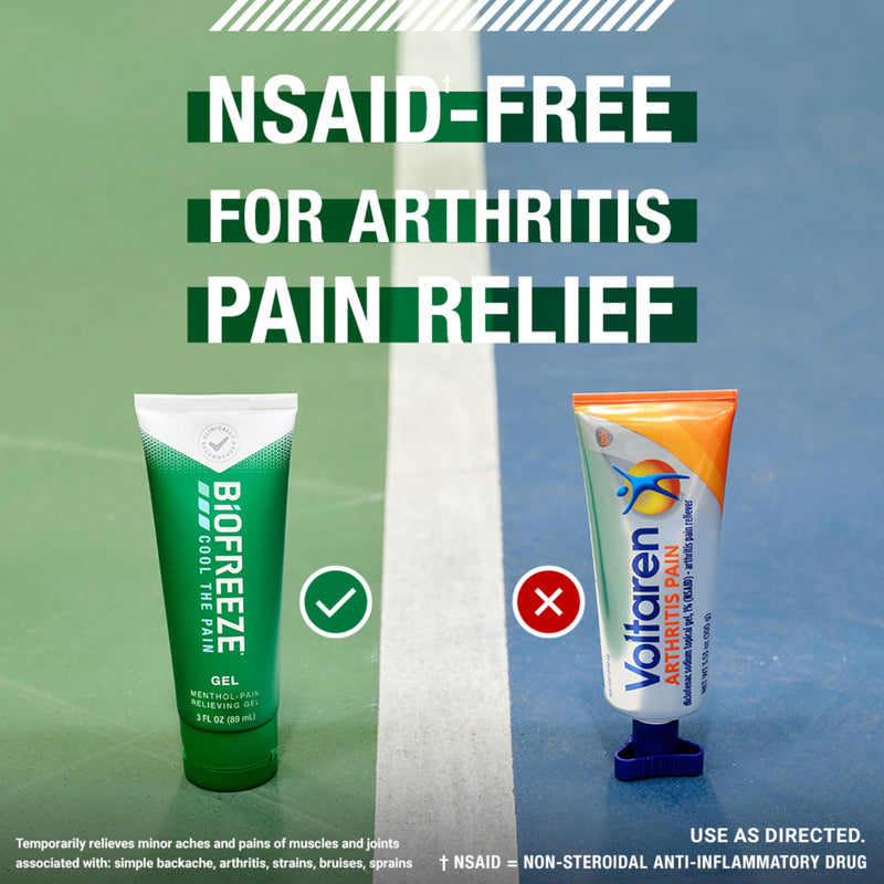 Biofreeze Spray, Gel, & Roll-On Pain Relief Variety Pack, Muscle Pain Relief, Arthritis Pain Reliver, Neck Pain Relief, Cooling Menthol Joint Pain Relief, 3 Fl Oz Spray, 3 Fl Oz Gel, 2.5 Fl Oz Roll On