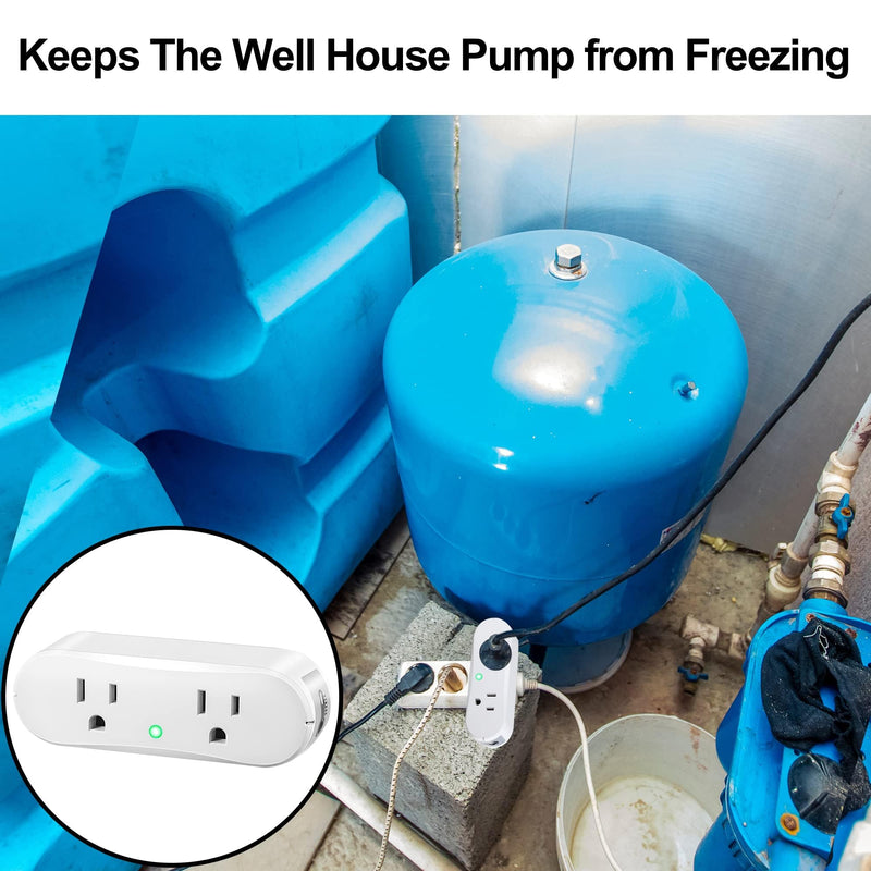 [Australia - AusPower] - Thermostatically Controlled Outlet: (2 PCS)Automatically Turn on Below 32℉, Turn Off Above 47℉ Unnecessary to Turn Off Power Manually in Cold Winter Cube 2 2 PCS 