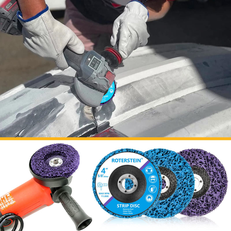 [Australia - AusPower] - 10 Pack Strip Discs Stripping Wheel 4 inch for Angle Grinder Clean and Remove Paint Coating Rust Welds Oxidation (4" x 5/8") 4" x 5/8" 10.0 