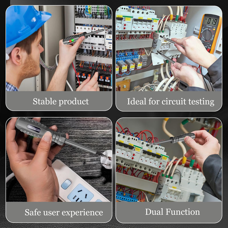 [Australia - AusPower] - 2-in-1 Screwdriver with Strong Torque and Magnet, 2 Pieces Voltage Tester Screwdriver, Phase Tester Screwdriver, Electrician Screwdriver, Power Tester Screwdriver Test Screwdriver 