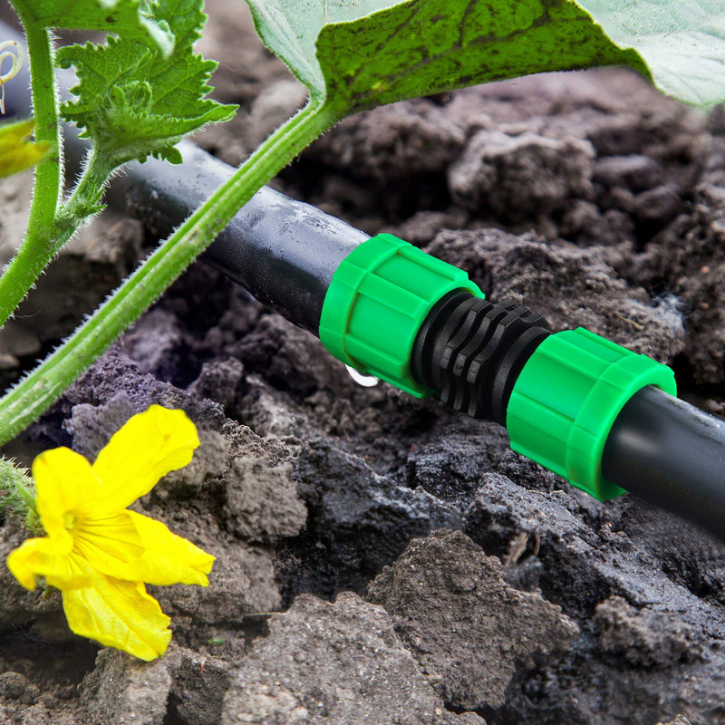 [Australia - AusPower] - 12 Pieces Drip Irrigation Coupling, 5/8 Inch Universal Connector Drip Tubing Fittings, Compatible with Most 16-17 mm Drip Tape AG Tubing Drip or Sprinkler Systems (green) Green 