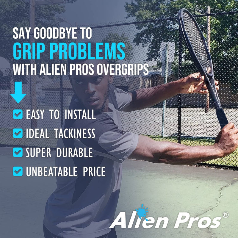 ALIEN PROS 12 Grips Gray & Neon Green New Model M-Tac Tennis Racket Grip Tape - Wrap Your Racquet for High Performance