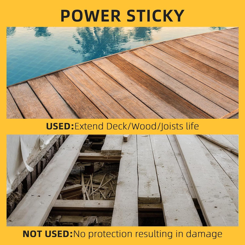 Deck Joist Tape 2 Inch x 50 Ft – Waterproof Butyl Sealant Tape for Extreme Temperature, UV Resistant & Anti-Corrosion, Ideal for Wood Joists, Beams, RV Roof & Outdoor Deck Protection 2" x 50 Ft Black 1 pack