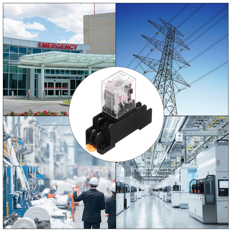 [Australia - AusPower] - MECCANIXITY 6Pcs AC 24V Electromagnetic Power Relay, 8-Pin 5A Power Coil Relay with LED Indicator and Socket Base DPDT 2NO 2NC - MY2NJ for Industrial, Home Appliances and DIN Rail System 2NO-2NC AC24V 