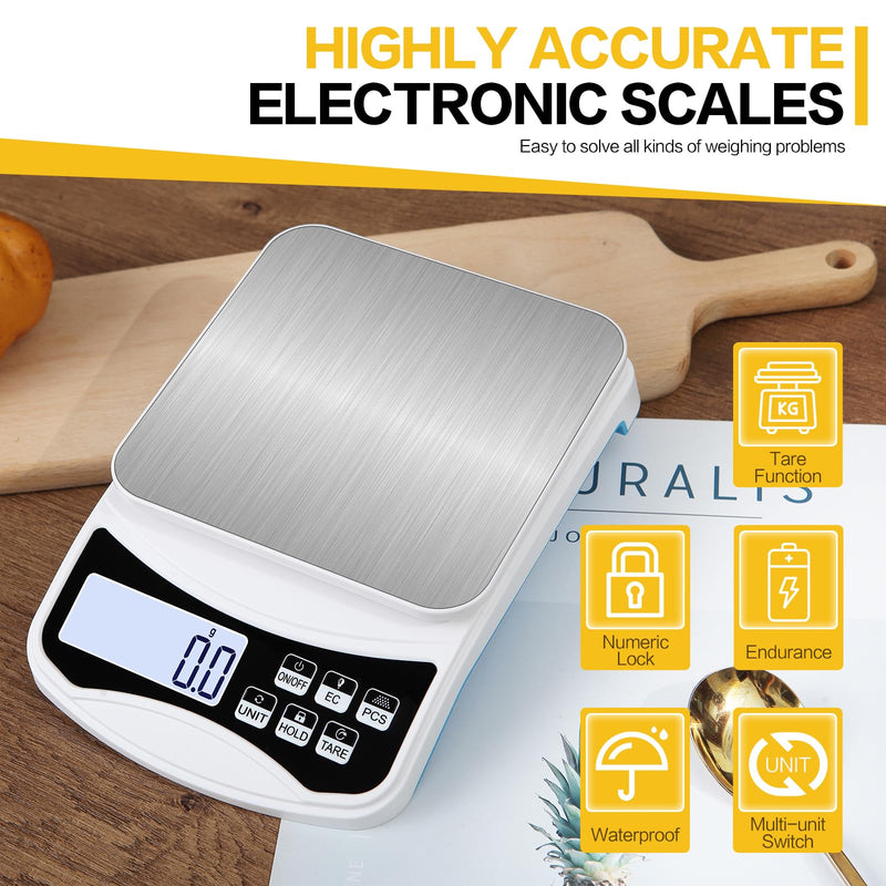 [Australia - AusPower] - Digital Lab Scale 5000g x 0.1g LCD Display Analytical Balance Jewelry Scale with Charging Precision Electronic Scale Scientific Scale 0.1g Accuracy for Laboratory Kitchen Measurement Rechargeable 