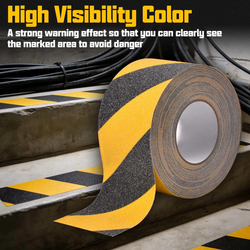 SPEEDWOX Anti Slip Tape for Stairs 4-inch x 60Ft Safety Non Skid Roll 80grit Friction Grip Abrasive Waterproof Grip Tape Skateboard Grip Tape Safety Non Skid Tread Staircases Anti-Slip Traction Tape