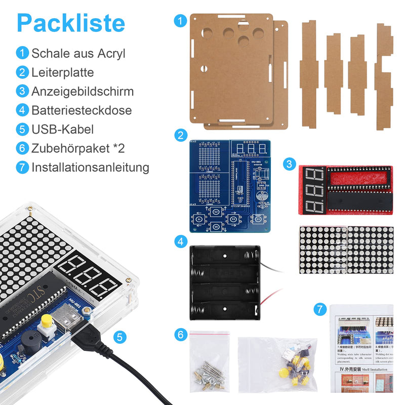 DIY Game Console Handset with Acrylic Casing, Soldering Practice Kit, DIY Retro Classic Electronics Kit for Mint School Education Yellow button