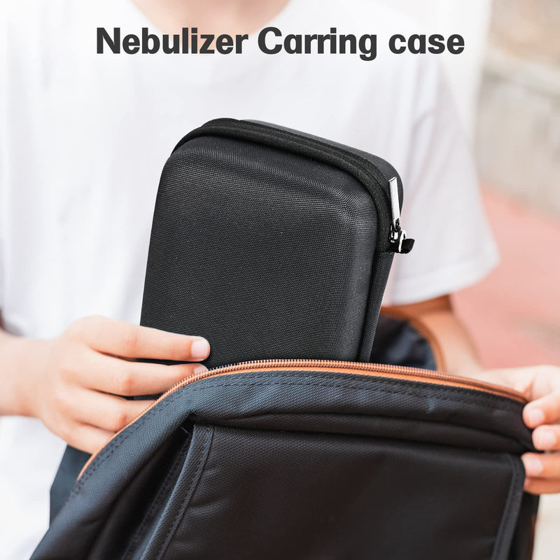 [Australia - AusPower] - ProCase Carrying Case for Portable Nebulizer Travel, Handheld Nebulizador Machine for Adults Kids, Hard Organizer Holder Storage Bag with Pocket for Chamber Inhaler Spacer Asthma Medicine Kits -Black Black 