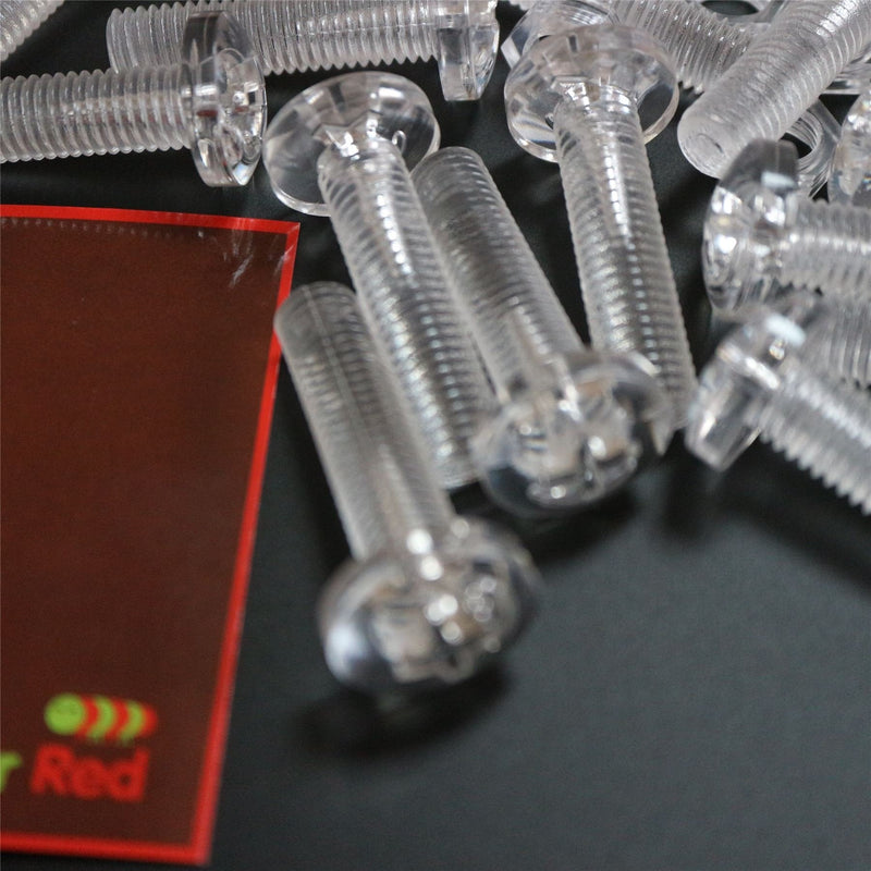 [Australia - AusPower] - Pack of 20 Transparent Clear Plastic, Pan Head, M10 x 40mm Nuts & Bolts -Acrylic Plastic Screws, (25/64 x 1 37/64 in) 
