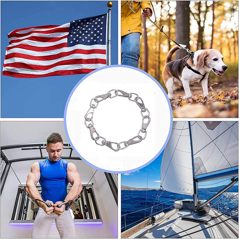 [Australia - AusPower] - Stainless Steel Swivel Eye Snap Hook, 4 Pack (3.5 Inch) Heavy Duty Scuba Diving Clips, Flag Pole Clips, Spring Hooks for Bird Feeders, Pet Chains (4 Pcs(3.5 Inch)) 