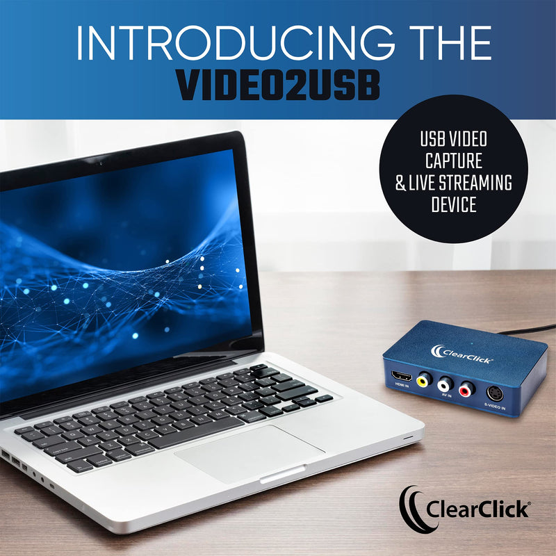 [Australia - AusPower] - ClearClick Video to USB 1080P Audio Video Capture & Live Streaming Device - Input HDMI, AV, RCA, S-Video, VCR, VHS, Camcorder, Video8, Hi8, DVD, Gaming Systems - USB-C Plug & Play 