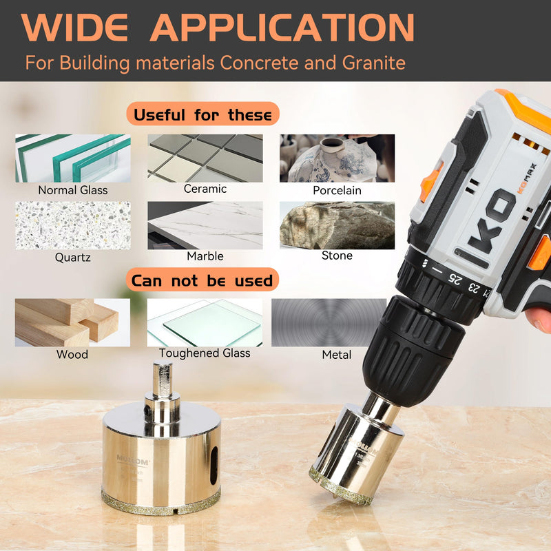[Australia - AusPower] - 5/8" (16mm) Diamond Hole Saw with 2Pcs Removable Pilot Drill Bit Smooth Cutting for Porcelain Tiles,Glass,Ceramic,Marble,Fiberglass,etc 16mm | 5/8" Single Pack 