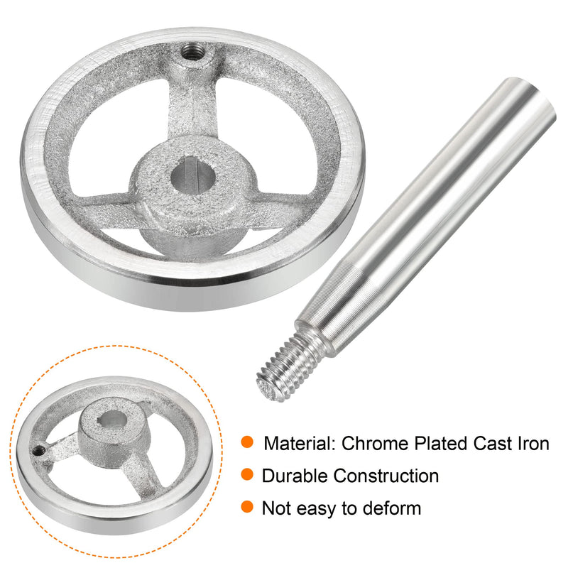 [Australia - AusPower] - PATIKIL 80mm/3.15 Inch Diameter Rotary Handwheel, 1 Pack Cast Iron Chrome Plated with Handle for Many Types of Milling Machines and Lathes, Silver Tone 3.15 Inch 
