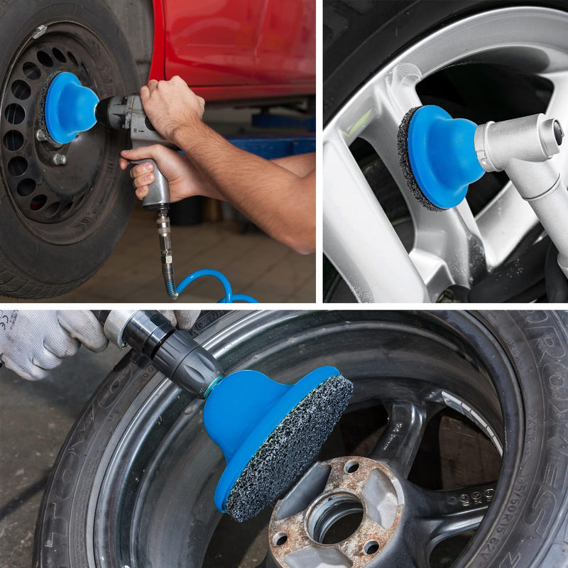 [Australia - AusPower] - Wheel Hub Grinder Car Hub Grinder Car Blue Ball Head Grinder Cup Grinder Wheel Hub Cleaning Grinding Rust Removal 150 mm for 1/2 Inch Impact Wrench 