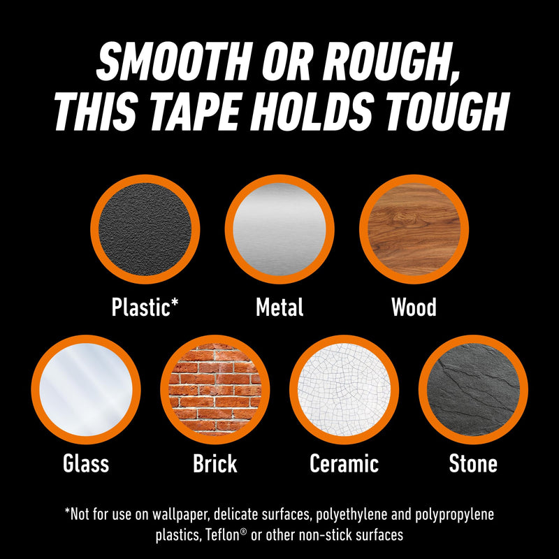 Gorilla Invisible Hold Mounting Tape, 1" x 60" (Pack of 1), Clear Double Sided Tape for Strong, Permanent Indoor & Outdoor Hanging 60" inches
