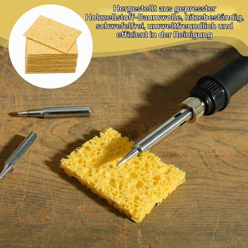 30 pieces cleaning sponge, soldering iron cleaning sponge, replacement sponge, welding cleaning sponge, industrial sponge, soldering iron cleaner pads, with tweezers for clean soldering tips | Schweißreinigungsschwamm,Industrial Schwämme,Lötkolben Löts...