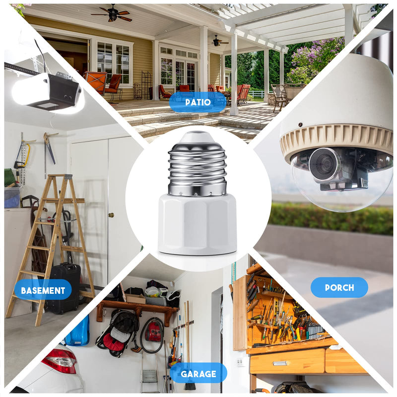 [Australia - AusPower] - E26/ E27 3 Prong Light Bulb Socket Adapter, Polarized Light Socket Outlet, Light Socket to Plug Adapter Socket Converter, Light Bulb Plug Adapter for Patio, Garage, Porch (2) 2 