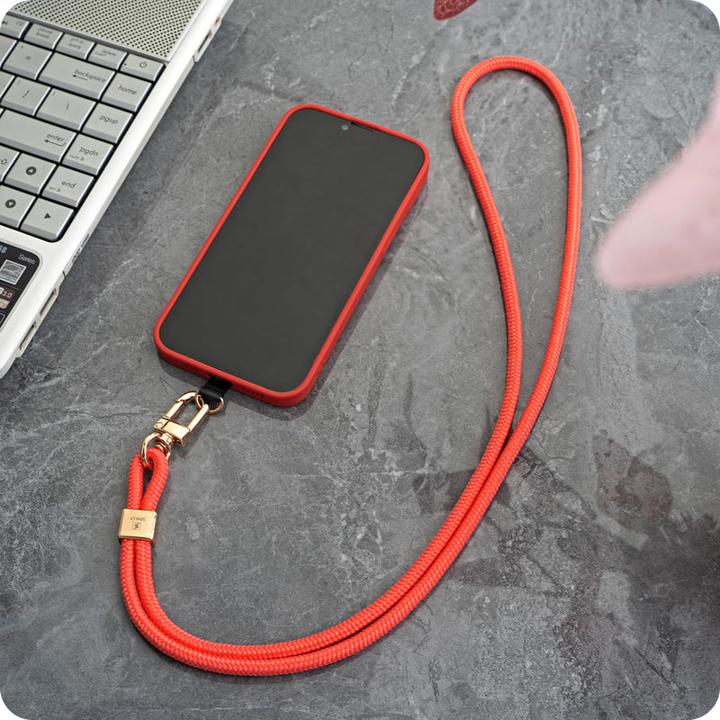 [Australia - AusPower] - SENLLY Phone Lanyard with Ultra Thin Patch, Original Minimalist Design Neck Strap Compatible All Smartphone 101 Black 