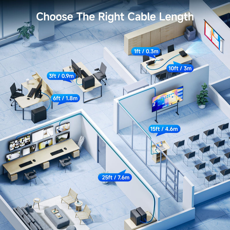Cable Matters Long DisplayPort to DisplayPort Cable - 35ft, Supports up to 2K@60Hz, Male to Male Computer Monitor Cable, DP Cord, Black 35 Feet 1-Pack