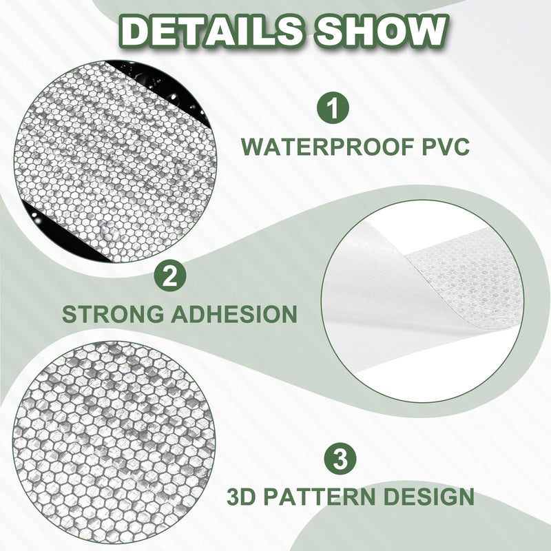 Reflective Tape PVC Strong Adhesive Safety Warning Reflector Tape, 10 Feet x 4 Inch Outdoor Waterproof Conspicuity Fit for Trailers Trucks Vehicles Bikes (White) White