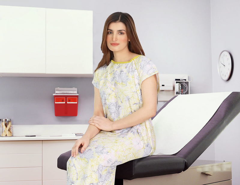 [Australia - AusPower] - NY Threads Women's Hospital Gown Soft and Stylish Patient Gown Large-X-Large Ginko - Yellow 