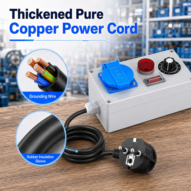 Voltage Regulator Electric Speed Controller 230V 4000W 18A with LED | 18A Max, 10A rated current, 4000W peak. Speed controller for fans, angle grinders, blowers, hand drills. Overload protection
