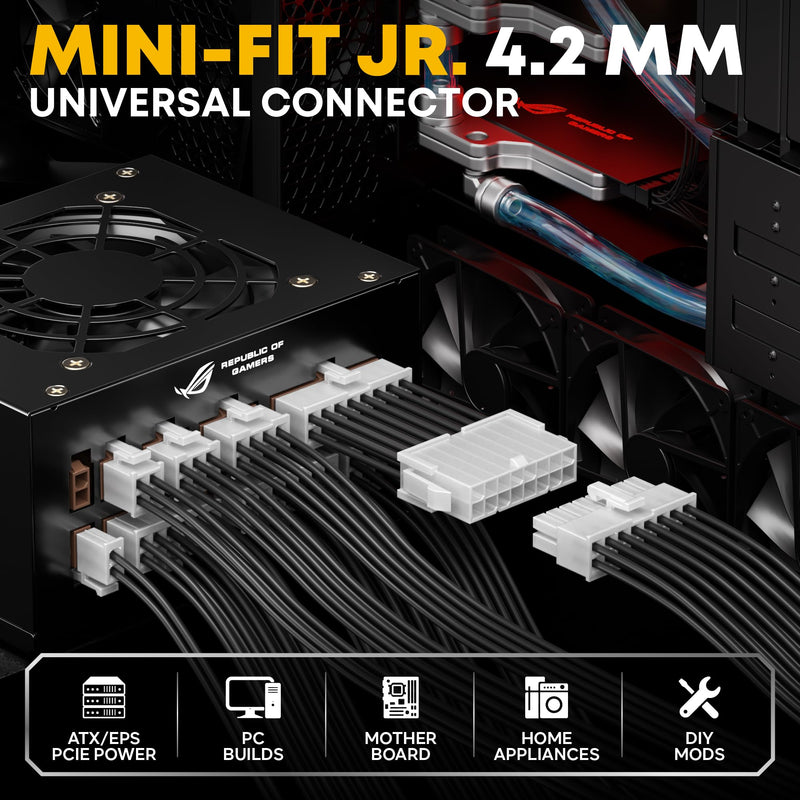 Crimp Tool Mini-Fit Jr Kit,with 22 Types 2-20 Pin Molex 4.2mm Connector,Wire Gauge 18-26 AWG w/Remove Tool,Crimping Tool (30-16 AWG) Compatible JST, KF2510, AMP, Dupont,RC Servos,Futaba 4.2mm Mini-Fit Jr.