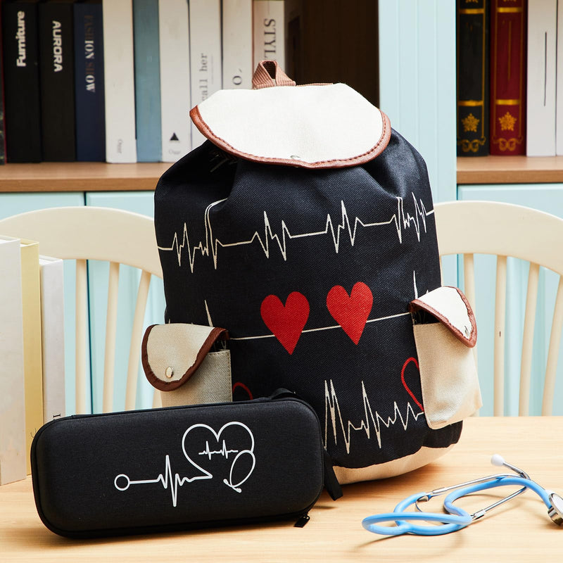 [Australia - AusPower] - 2 Pcs Nurse Backpack Bag and Stethoscope Case Nursing School Essentials Graduation Gifts 15. 4 Inch Laptop Nurse Accessories for CNA Doctor Working Travel 